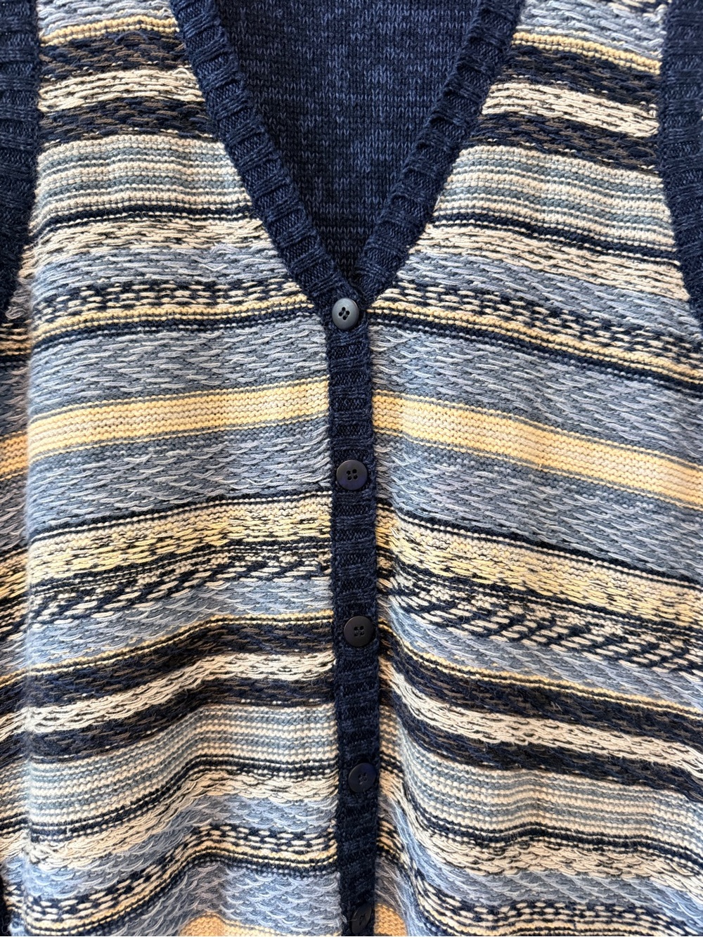 Vintage Northwest Blue Striped V-Neck Knit Sweater Vest - Picture 3 of 6